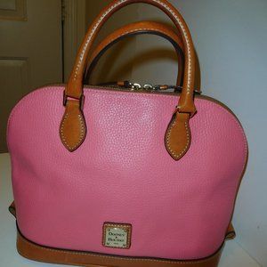 Dooney & Bourke Pebble Grain Zip Zip Light Pink Satchel